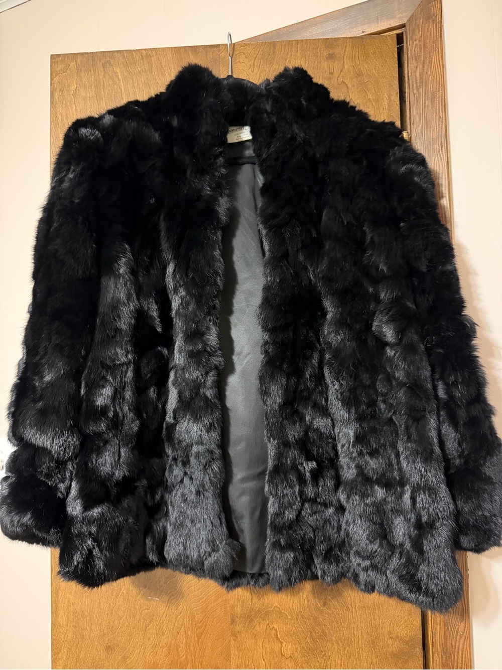 Women's Black Plush Teddy Jacket - Luxurious Fur Coat